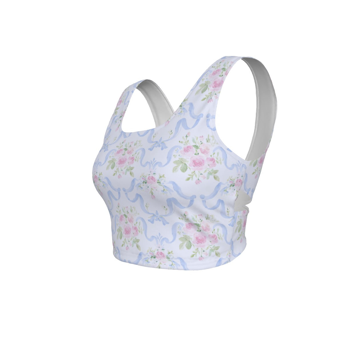 Grandmillenial Ribbon Women's Back Cross Sports Bra