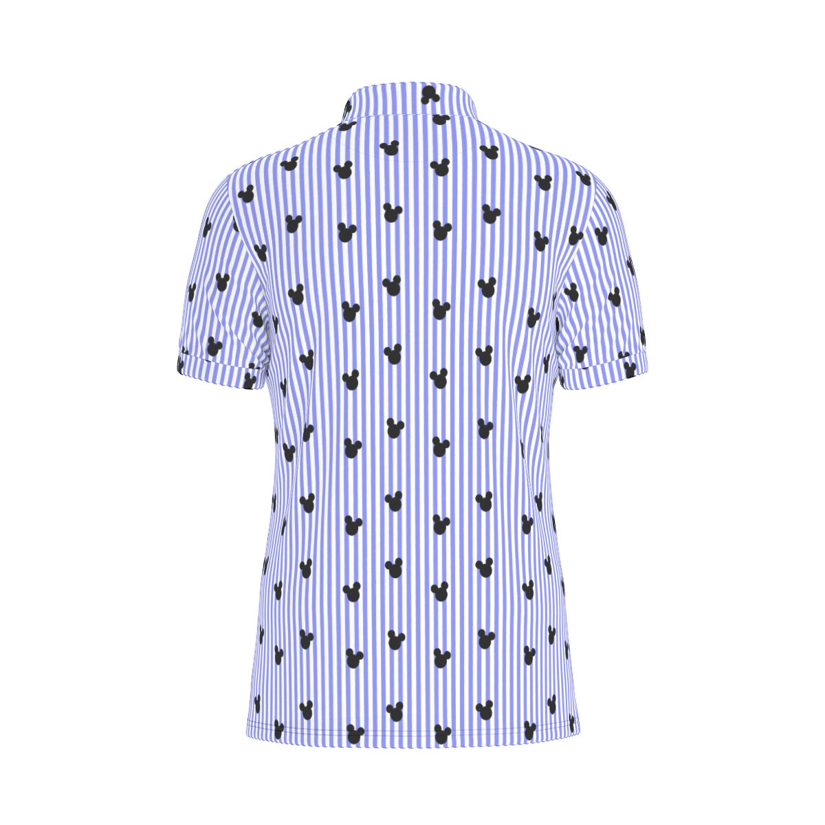 Bright Blue Stripe Men's Stretch Collar Polo Shirt
