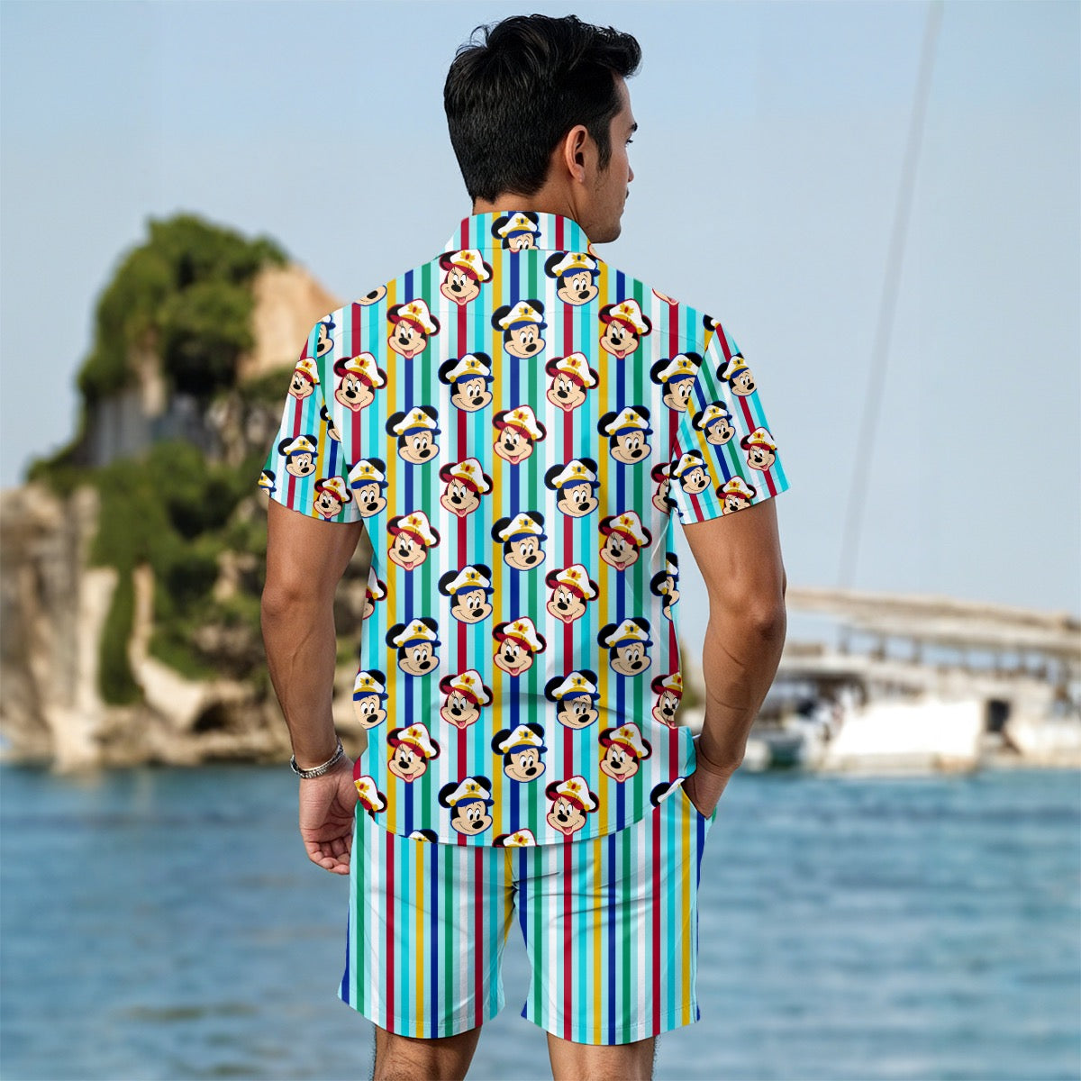 Merry Time Sailors & Stripe Men's Summer Shirt Set