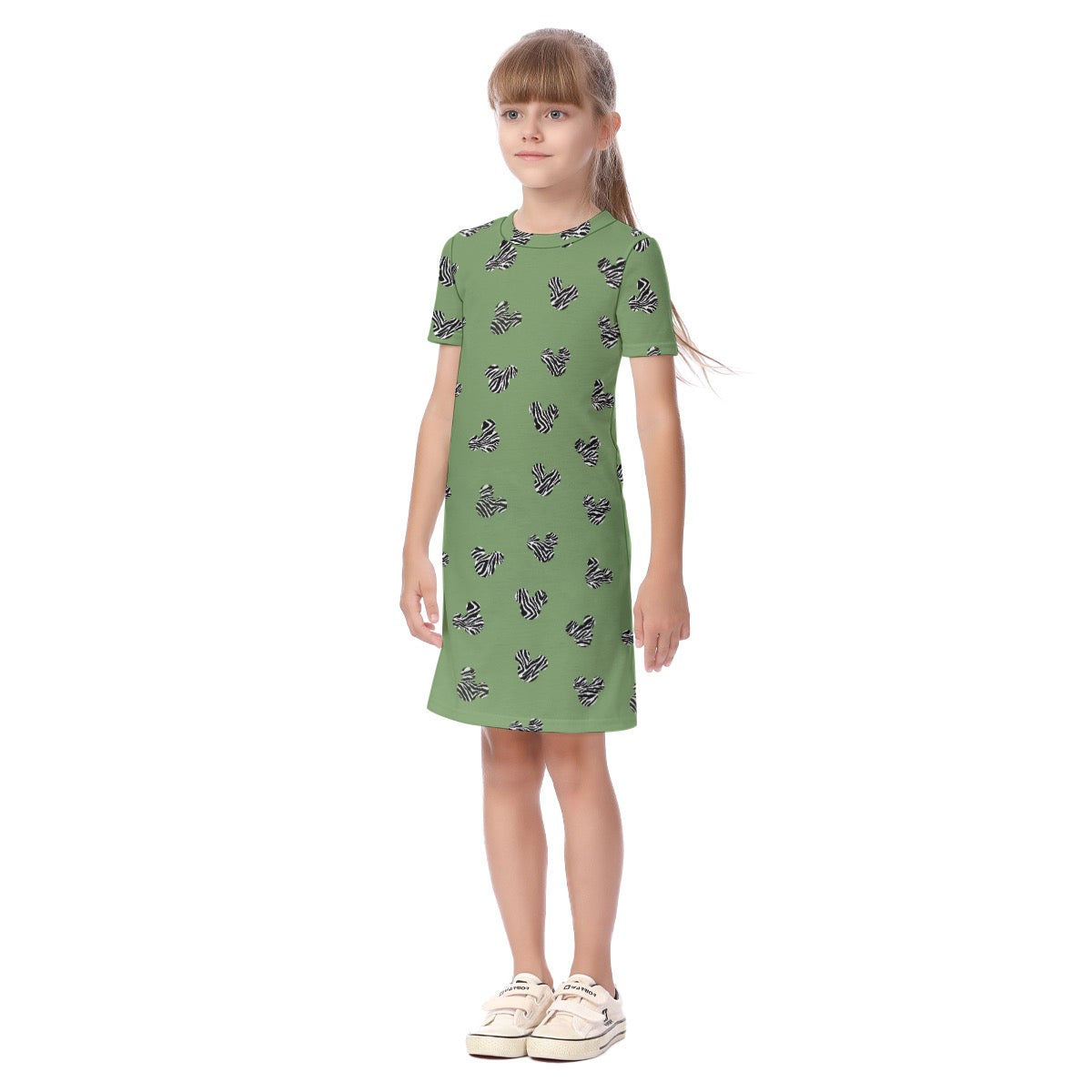 Green Zebra MM Kid's Short Sleeve Dress