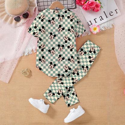 Checkered MM Kids' Casual Top and Pants Set