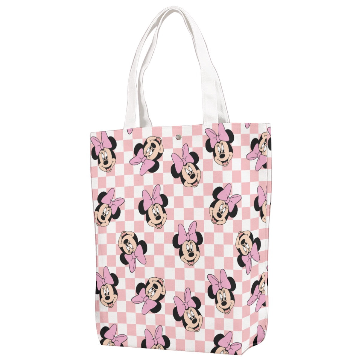 Checkered Minnie Canvas Bag With Shoulder Strap
