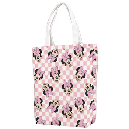 Checkered Minnie Canvas Bag With Shoulder Strap