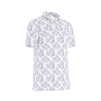 Dark Blue Toile Men's Stretch Collar Polo Shirt