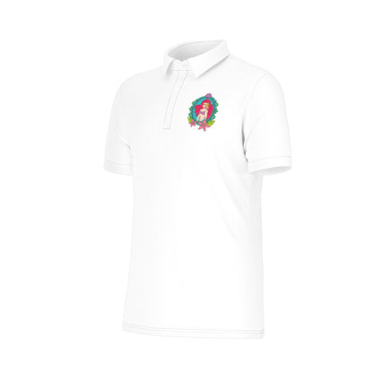 Mermaid Frame Men's Stretch Collar Polo Shirt