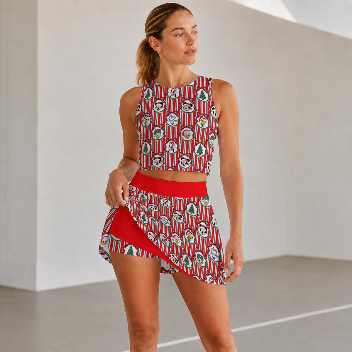 Classic Christmas Frames Women's Sports Tank & Skort Set