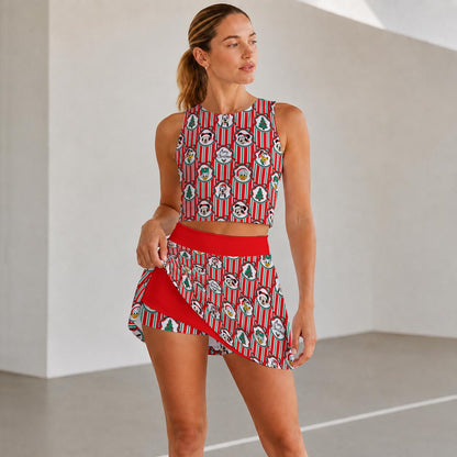 Classic Christmas Frames Women's Sports Tank & Skort Set