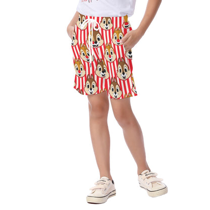 Striped Chipmunks Kid's Beach Shorts