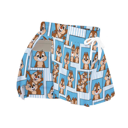 Chipmunks [blue stripe] Women's Sport Skorts With Pocket