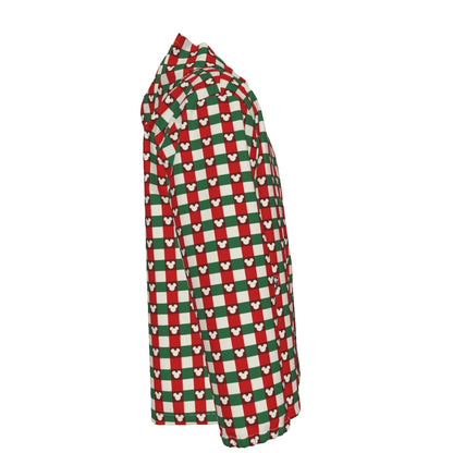 MM Christmas Plaid Men's Hooded Zipper Jacket