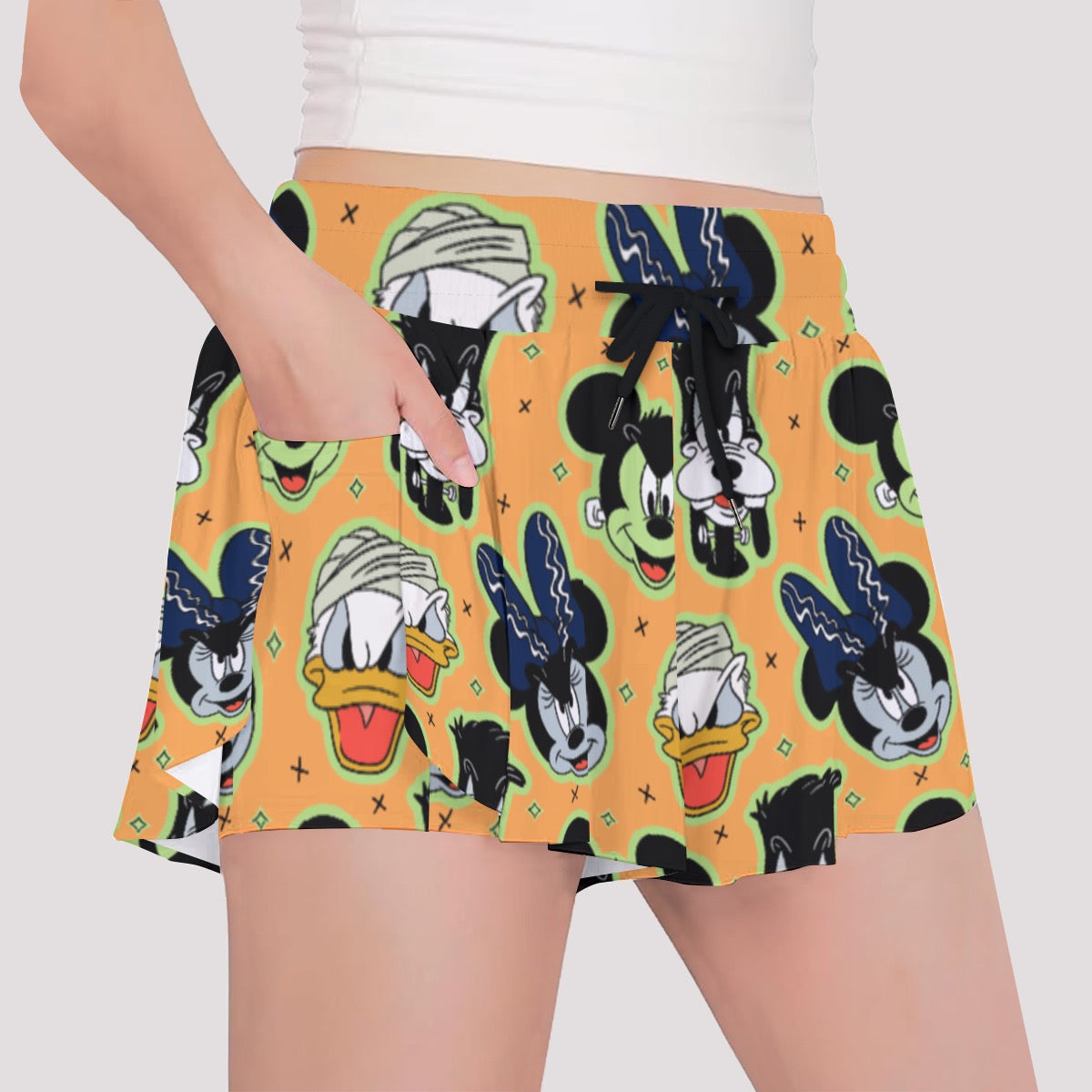 Spooky Friends [orange] Girls' Sports Culottes