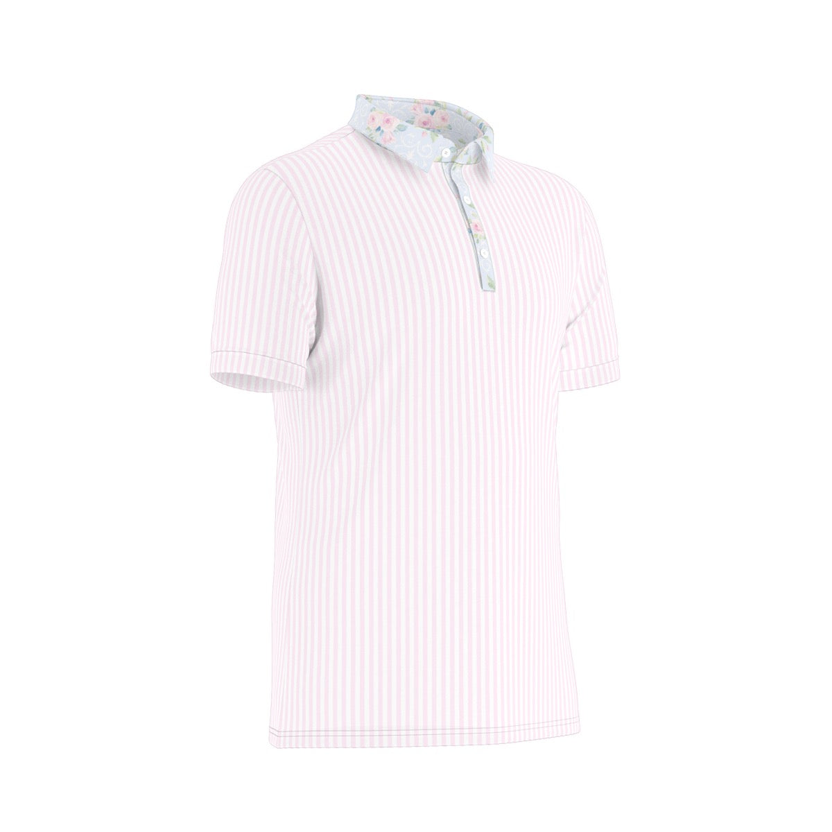 Rose Men's Stretch Collar Polo Shirt
