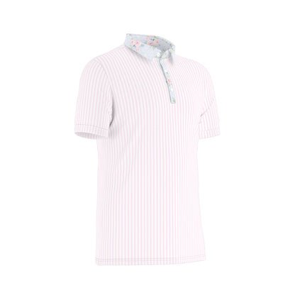 Rose Men's Stretch Collar Polo Shirt