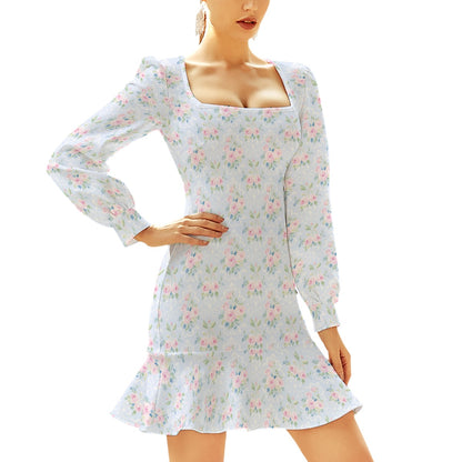 Rose Women's Ruffle Hem Dress