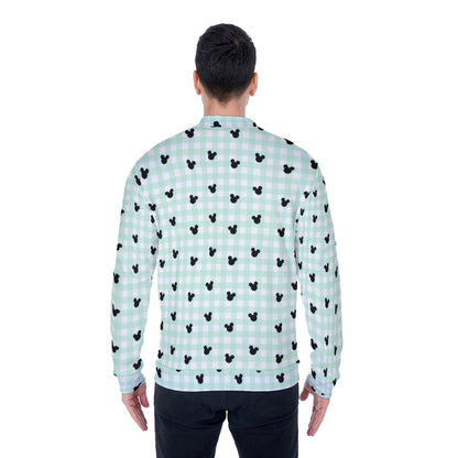 Green Gingham Men's Baseball Jacket
