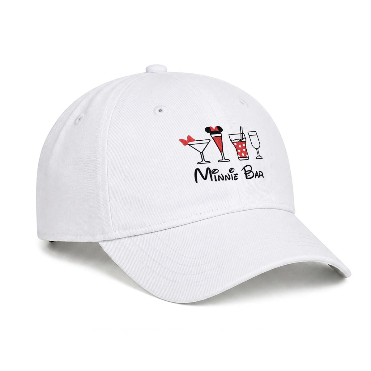 Minnie Bar Embroidered Soft-Crown Flat Cap