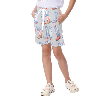 Patriotic Boots Kid's Beach Shorts