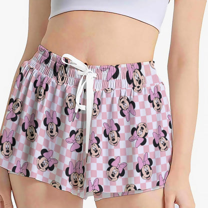 Checkered Minnie Women's Sport Skorts With Pocket