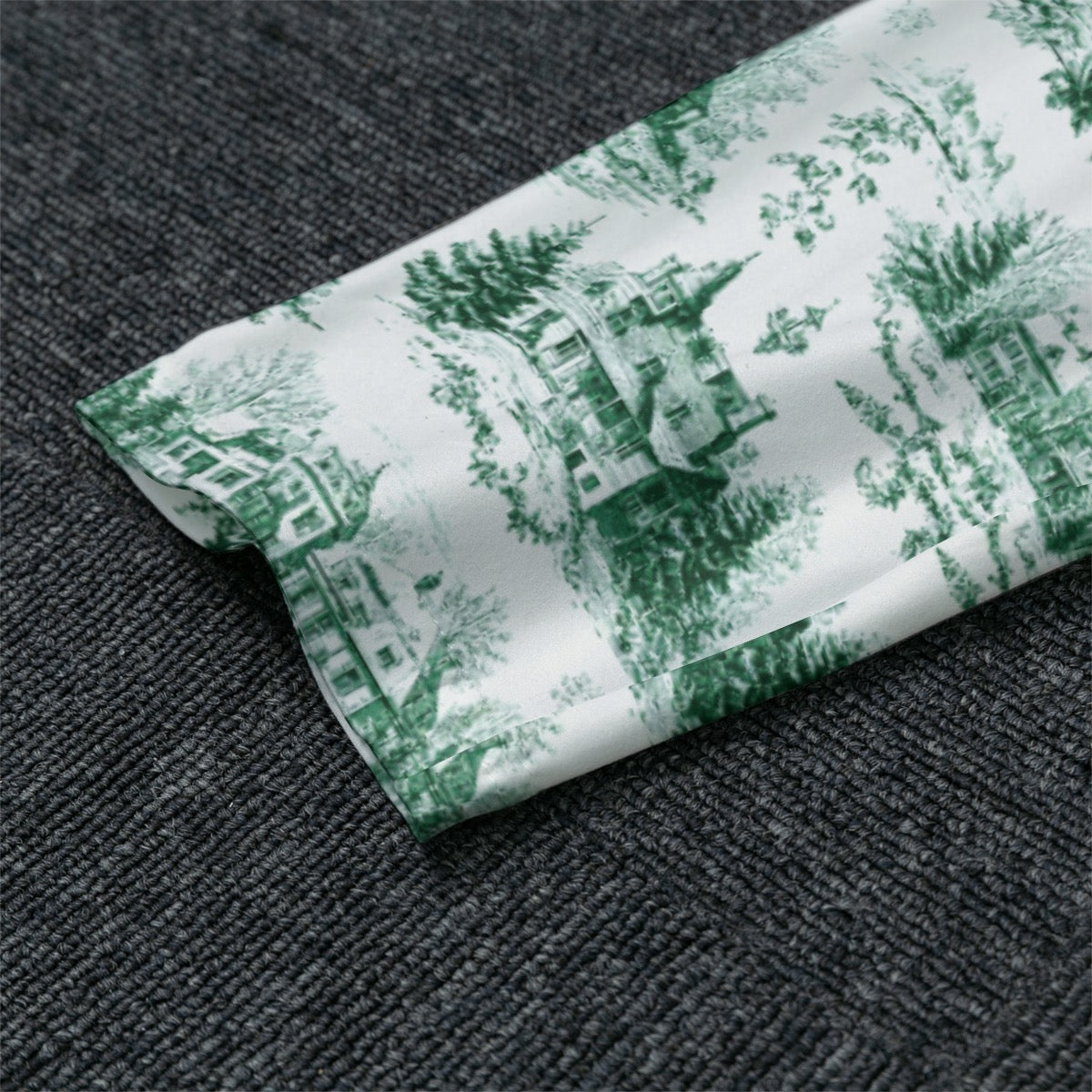 Green Christmas Toile Men's Raglan Sleeve Pajamas