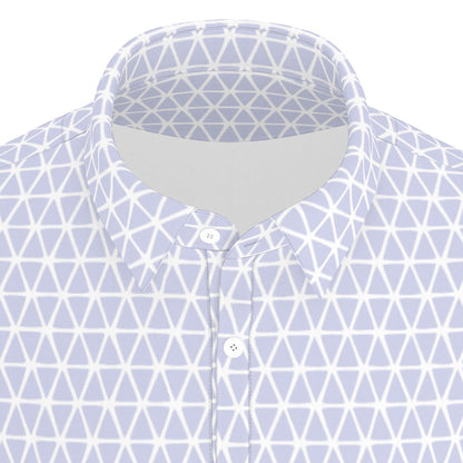 Purple Geo Men's Stretch Collar Polo Shirt