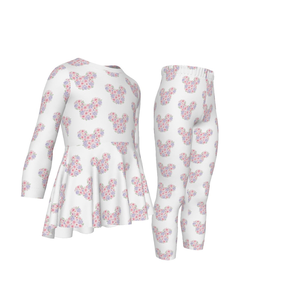 Floral Minnie Girls LS Pants Set