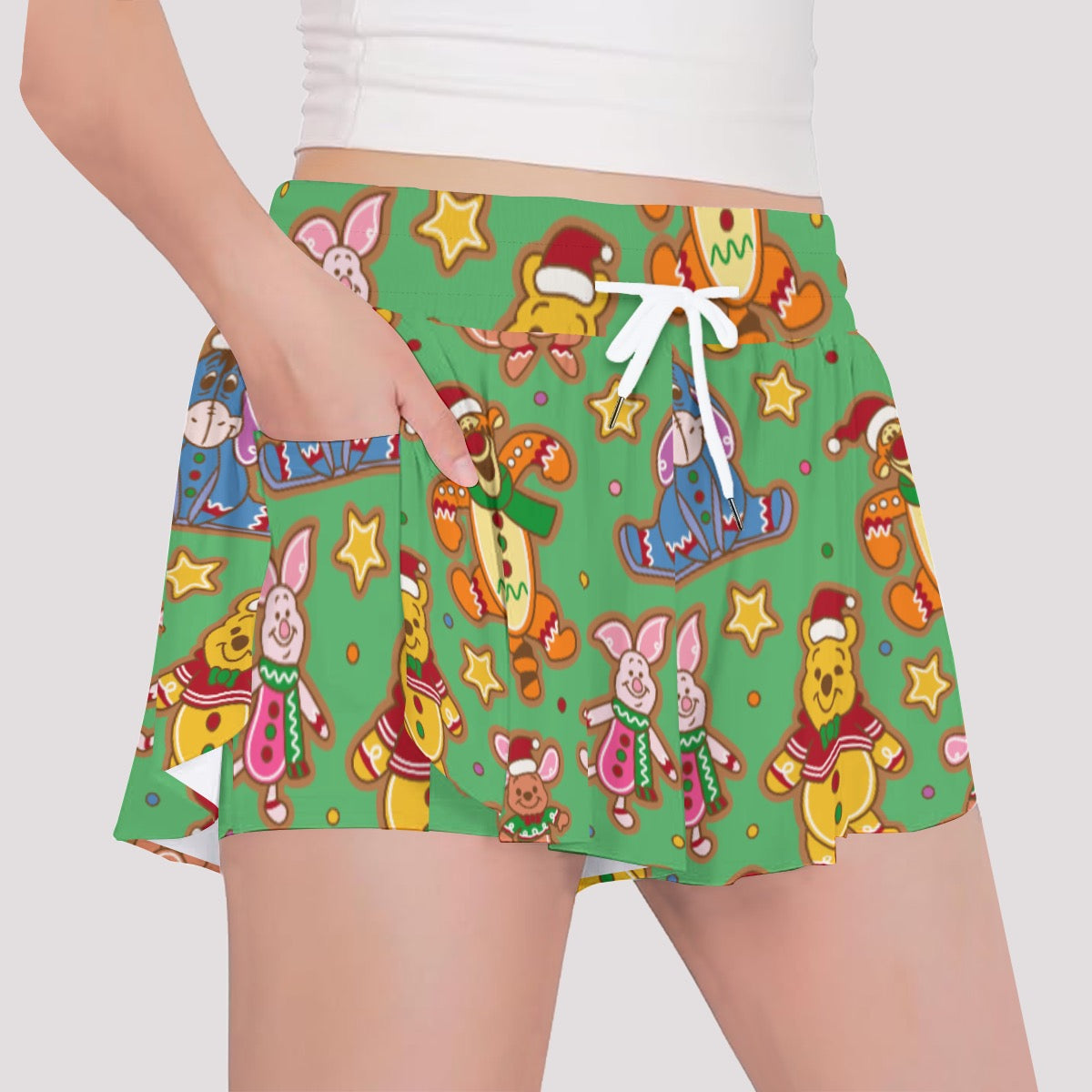 Winnie Christmas Cookies [green] Girls' Sports Culottes