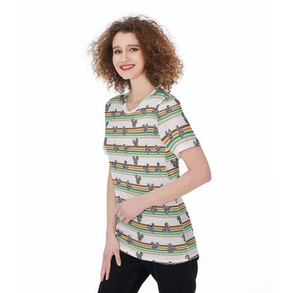 Zebra MM & Safari Stripe Women's O-Neck T-Shirt|180 GSM Jersey