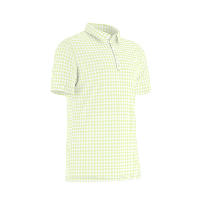 Coco Gingham Men's Stretch Collar Polo Shirt