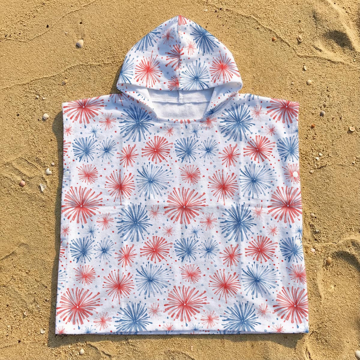 Fireworks Kid's Hooded Towel Poncho