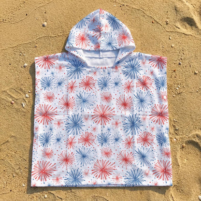 Fireworks Kid's Hooded Towel Poncho