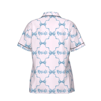 Bride [pink] Women's Pajama Set With Short Sleeve
