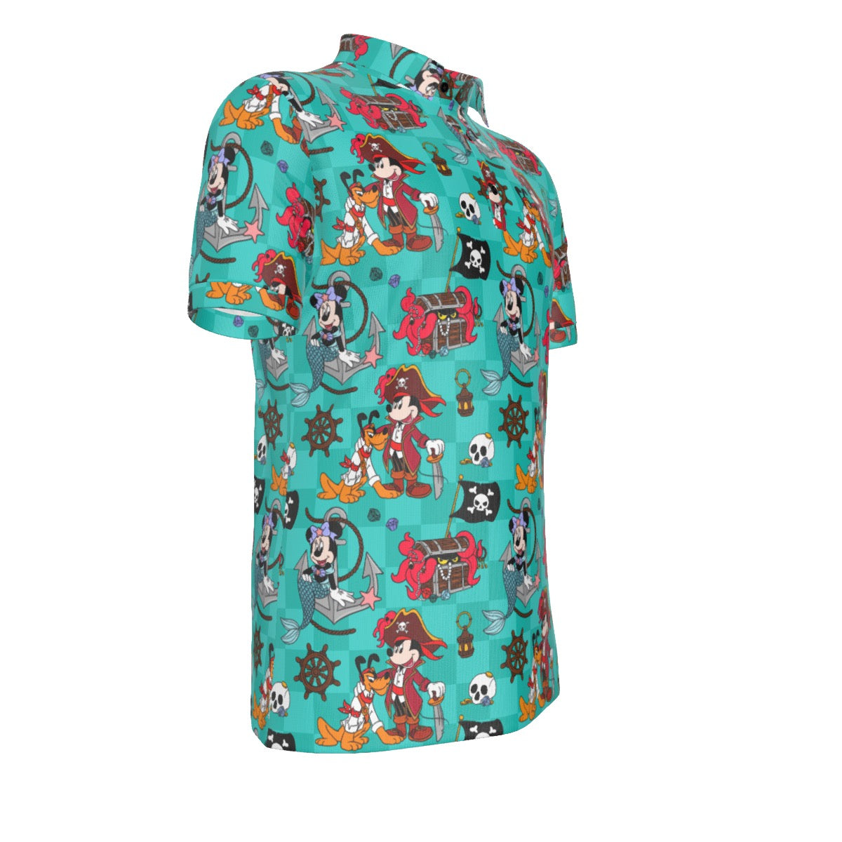 Pirate MM and Merminnie Men's Stretch Collar Polo Shirt