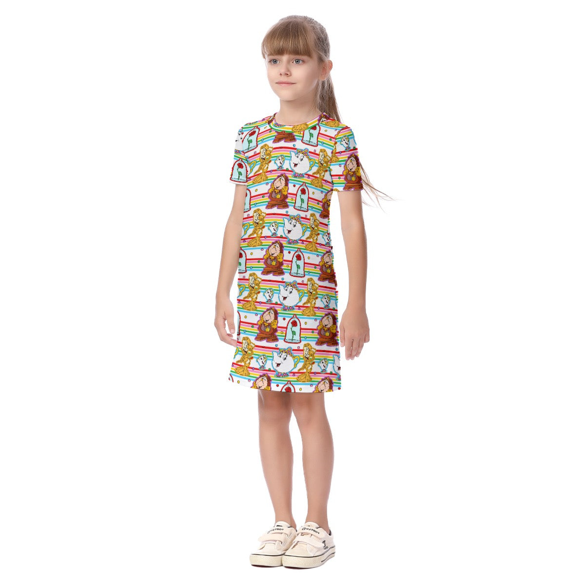 Striped Castle Friends Kid's Short Sleeve Dress