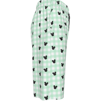 Green Gingham Men's Over-The-Knee Shorts