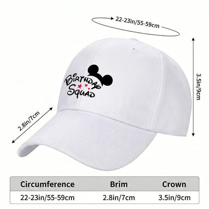 Birthday Squad Curved Brim Baseball Cap