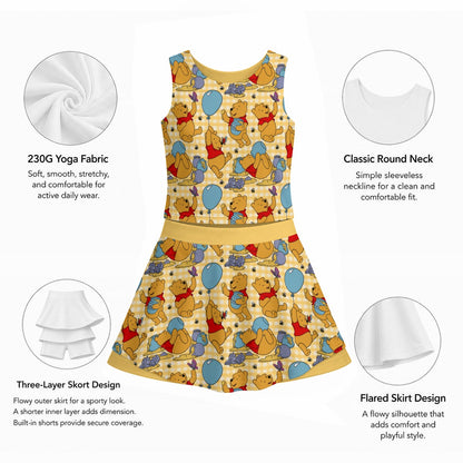 Winnie Check Women's Sports Tank & Skort Set
