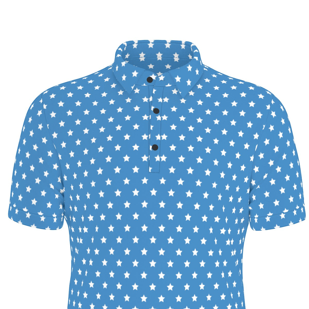 Blue Dots Men's Stretch Collar Polo Shirt