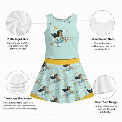 A Whole New World Girl's Sports Tank & Skort Set