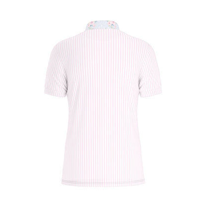 Rose Men's Stretch Collar Polo Shirt