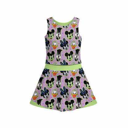 Not So Scary Monsters [purple] Women's Sports Tank & Skort Set