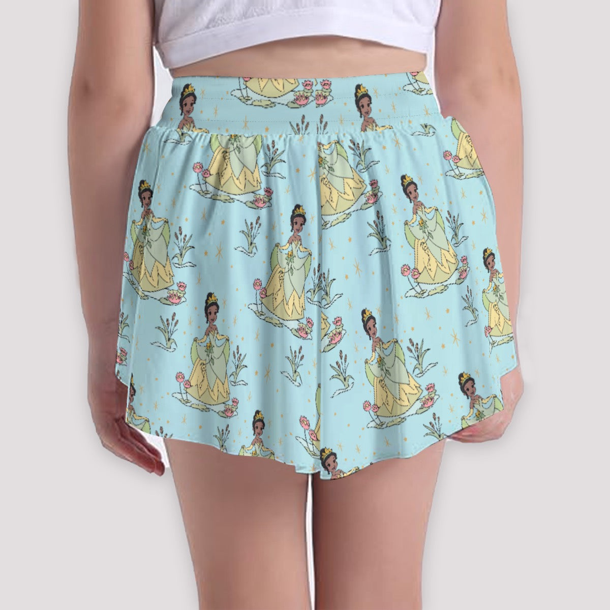 Tia [aqua] [smaller print] Girls' Sports Culottes