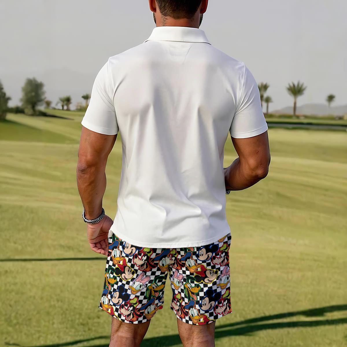 Checkered Friends Men's Polo Sportswear Set