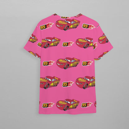 Pink Cars Children's Athletic T-Shirt