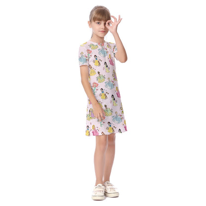 Princess Kid's Short Sleeve Dress