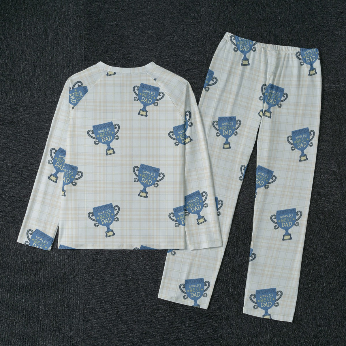 Blue Best Dad Men's Raglan Sleeve Pajamas