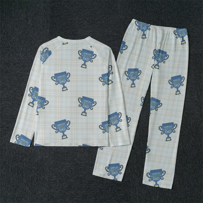 Blue Best Dad Men's Raglan Sleeve Pajamas