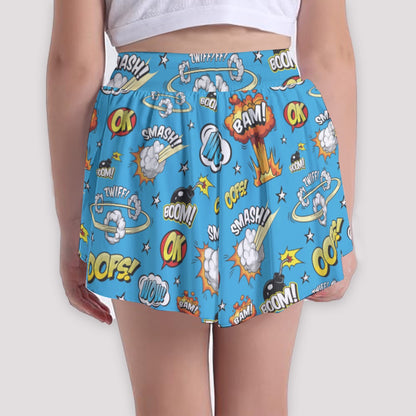 Blue Superhero Girls' Sports Culottes