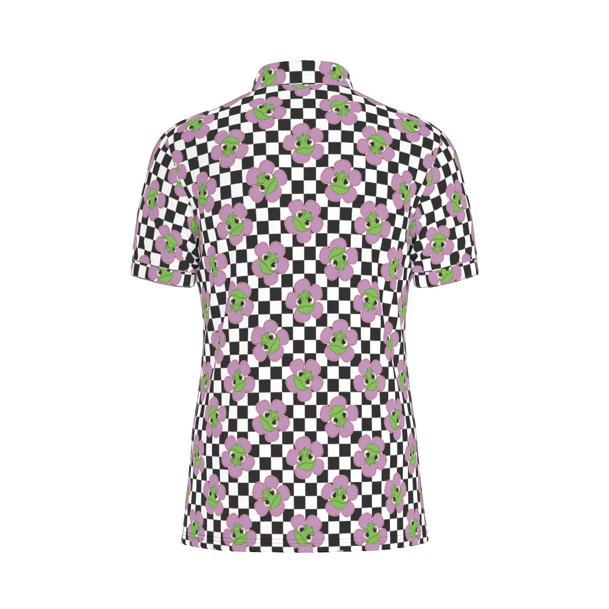 Flower Chameleon Men's Stretch Collar Polo Shirt