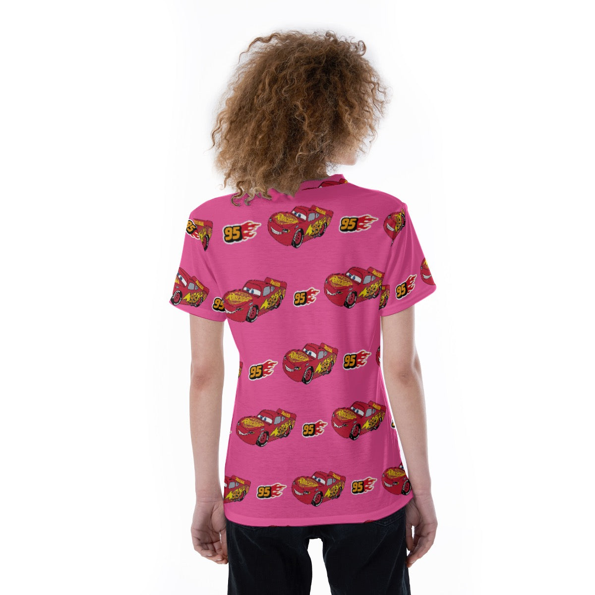 Pink Cars V-neck Women's T-shirt