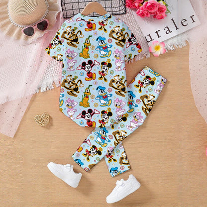 Aqua Vintage MM Kids' Casual Top and Pants Set